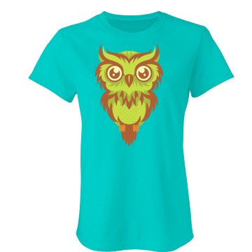 Owl Graphic Tee Junior Fit Bella Crewneck Jersey Tee