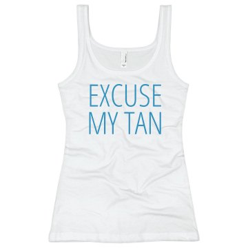 Excuse Beach Tan Junior Fit Bella Longer Length 1x1 Rib Tank Top