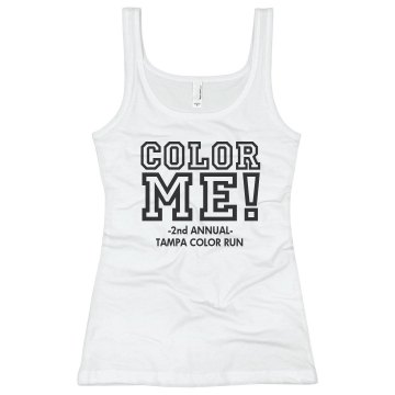 Color Me Color Run Junior Fit Basic Bella 2x1 Rib Tank Top
