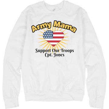 Army Mama Sweatshirt Unisex Hanes Crew Neck Sweatshirt