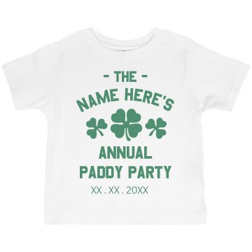 St. Paddy Party Tee Toddler American Apparel 3/4 Sleeve Baseball Tee