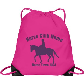 Horse Club Gear Bag Port & Company Drawstring Cinch Bag