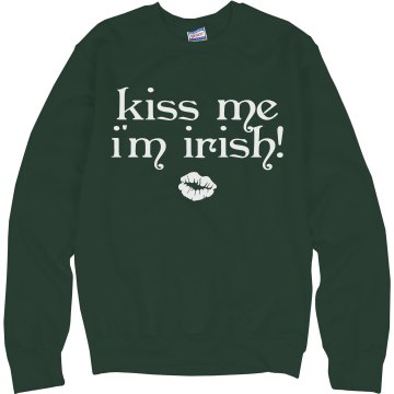 Kiss Me I'm Irish Junior Fit Bella 1x1 Rib Ringer Tee