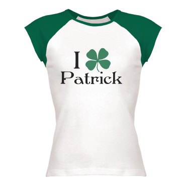 I love 4 leaf Clover Junior Fit Bella 1x1 Rib Ringer Tee
