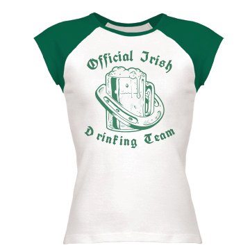 Drinking Team w/Back Junior Fit Bella 1x1 Rib Cap Sleeve Raglan Tee
