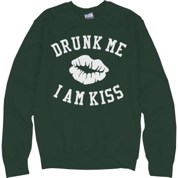 Kiss Me I'm Drunk Junior Fit Bella 1x1 Rib Ringer Tee