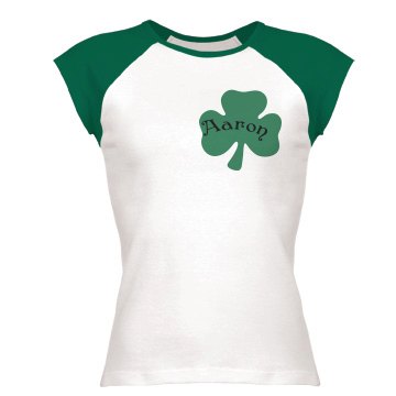 Irish Love w/ Name 2 Junior Fit Bella 1x1 Rib Ringer Tee