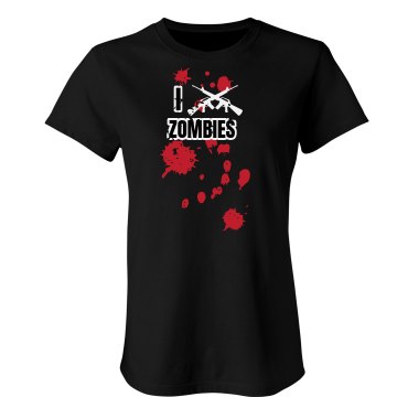 I Shoot Zombies Junior Fit Bella Sheer Longer Length Rib Tee