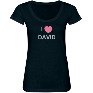I Heart David Junior Fit Bella Sheer Longer Length Scoopneck Tee