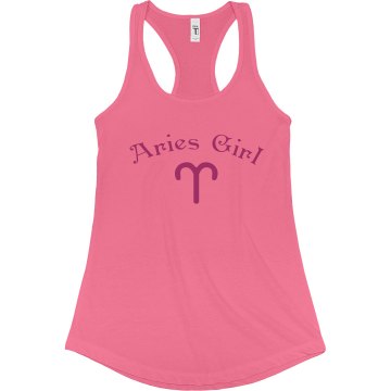 Aries Girl Tank Junior Fit Bella Sheer Longer Length Rib Racerback Tank Top