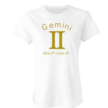 Gemini In Gold Junior Fit Bella Sheer Longer Length Rib Tee