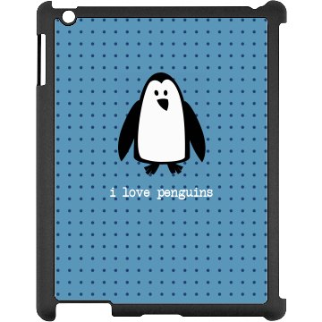 Penguin Love iPad Case Black iPad Snap-on Case