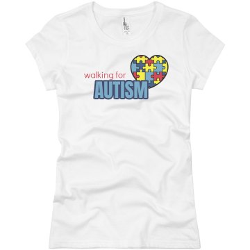 Walking For Autism Puzzle Junior Fit Basic Bella Favorite Tee