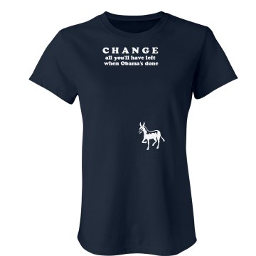 Anti-Obama Change Junior Fit Bella Crewneck Jersey Tee