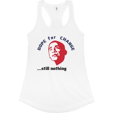 Anti-Obama Dope Junior Fit Bella Sheer Longer Length Rib Racerback Tank Top