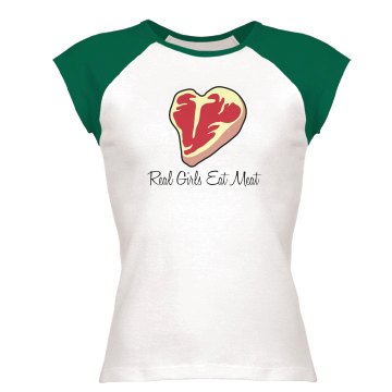 Real Girls Eat Meat Junior Fit Bella 1x1 Rib Ringer Tee