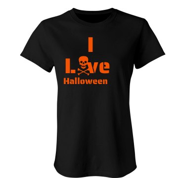 I Love Halloween Junior Fit Bella Sheer Longer Length Rib Tee