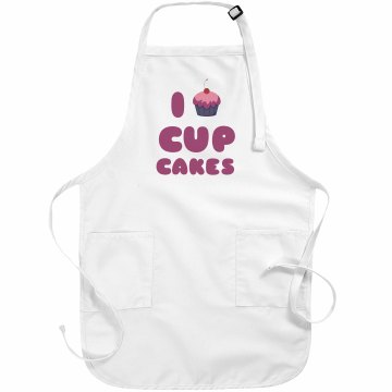 I Love Cupcakes Basic White Apron