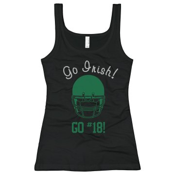 Irish Football Mom Tank Junior Fit Bella Sheer Longer Length Rib Tank Top