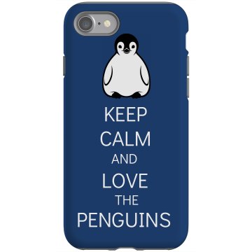 Keep Calm Peguin iPhone Rubber iPhone 4 & 4S Case Black
