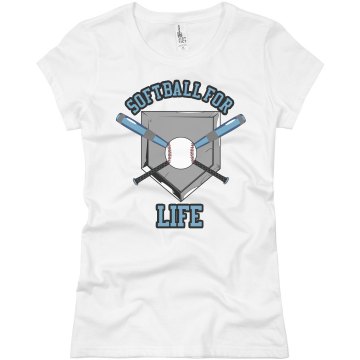 Softball For Life Junior Fit Basic Bella Favorite Tee