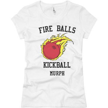 Fire Balls Kickball Junior Fit Basic Bella Favorite Tee