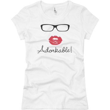Adorkable With Glasses Junior Fit Basic Bella Favorite Tee