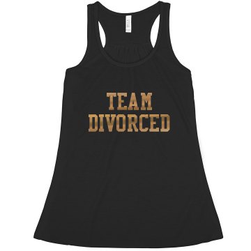 Team Divorced Junior Fit Bella 1x1 Rib Ringer Tee