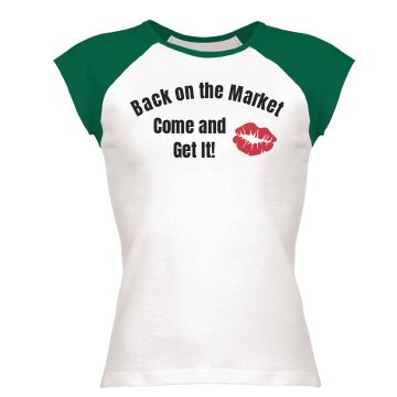 Back on the Market Junior Fit Bella 1x1 Rib Cap Sleeve Raglan Tee