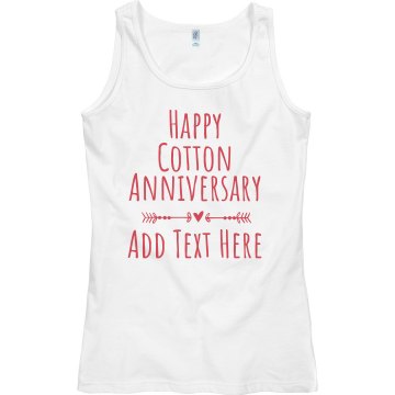 Happy Cotton Anniversary Junior Fit Bella Sheer Longer Length Rib Tank Top