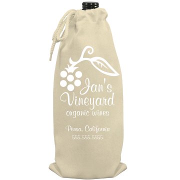 Organic Vineyard Port Authority Wine Bag