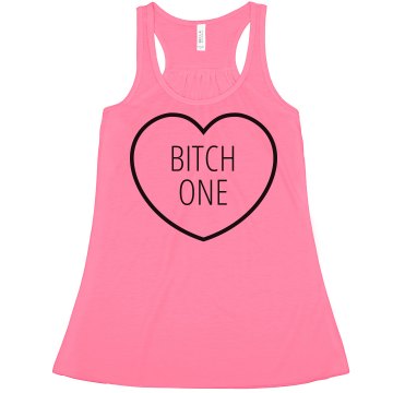 Bitch 1 Heather Gray Misses Bella Flowy Boxy Lightweight Crop Tank