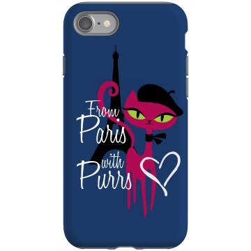 From Paris With Purrs Rubber iPhone 4 & 4S Case Black
