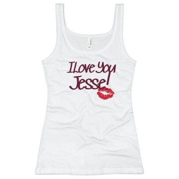 I Love You! Junior Fit Bella Longer Length 1x1 Rib Tank Top