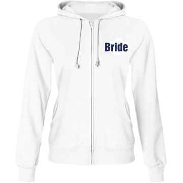 Bride Hoodie with Back Junior Fit Bella Fleece Raglan Zip Hoodie