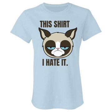 Grumpy Cat Graphic Tee Junior Fit Bella Crewneck Jersey Tee