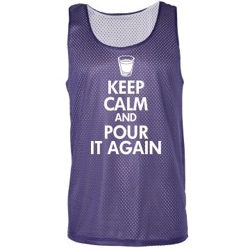 Keep Calm And Pour Badger Sport Mesh Reversible Tank