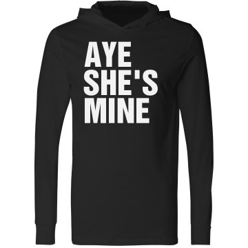Aye She's Mine Hooded Unisex Canvas Long Sleeve Jersey Hoodie