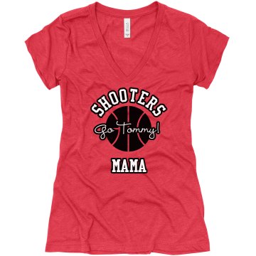 Basketball Mom Tee Junior Fit Bella Triblend Deep V Neck Tee