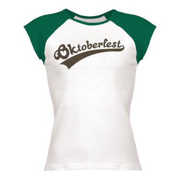 Oktoberfest Script Junior Fit Bella 1x1 Rib Ringer Tee