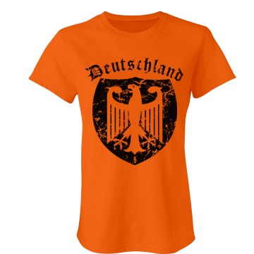 Deutschland Distress Junior Fit Bella Crewneck Jersey Tee