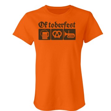 Oktoberfest Emblem Junior Fit Bella Crewneck Jersey Tee