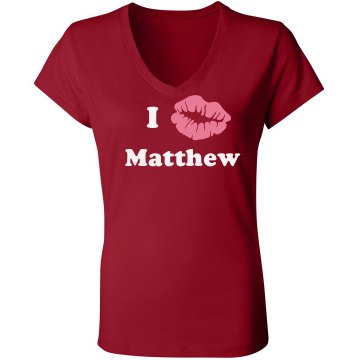 I Heart Matthew Junior Fit Bella Sheer Longer Length Rib V-Neck Tee 