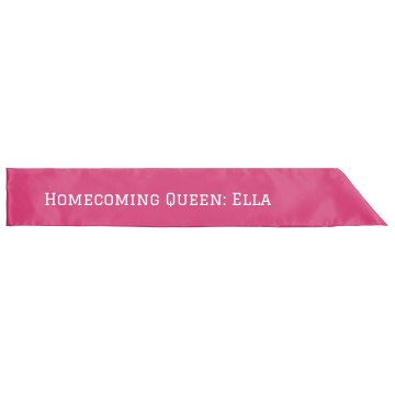 Homecoming Queen Sash Adult Satin Party Sash