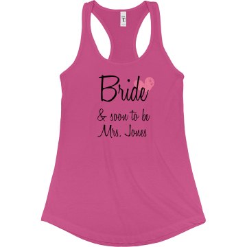 Bride Junior Fit Bella Sheer Longer Length Rib Racerback Tank Top