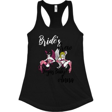 Bride's Crew Tank Top Junior Fit Bella Sheer Longer Length Rib Racerback Tank Top