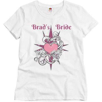 Brad's Bride Heart Tattoo Misses Relaxed Fit Basic Gildan Heavy Cotton Tee