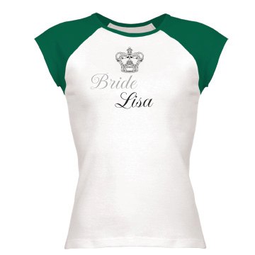 Bride Crown Tee Junior Fit Bella 1x1 Rib Ringer Tee