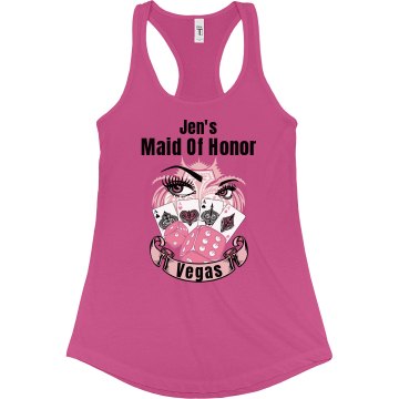 Maid Of Honor Vegas Junior Fit Bella Sheer Longer Length Rib Racerback Tank Top