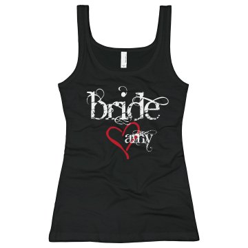 Bride Heart Tee Junior Fit Bella Sheer Longer Length Rib Strap Tank Top